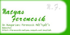 matyas ferencsik business card